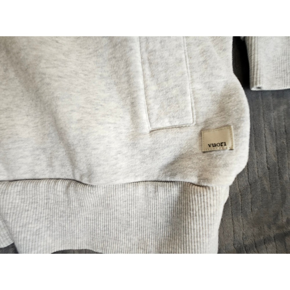 Vuori Restore Hoodie Heather Gray Full Zip Organic Cotton Sweatshirt Small - Picture 2 of 12